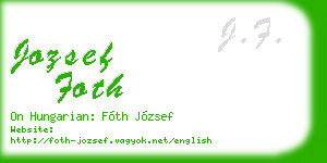 jozsef foth business card